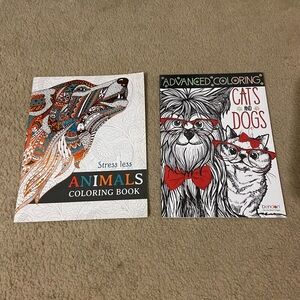Bundle Coloring Books for Adults - Stress Less Animals & Advanced Cats and Dogs